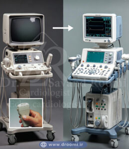تایملاین تصویری تاریخچه اکوکاردیوگرافی از دستگاههای قدیمی تا فناوری مدرن اکو داپلر رنگی