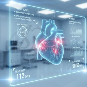 تصویر مفهومی از قلب با بازسازی سه‌بعدی دیواره‌ها و ناهنجاری‌های ساختاری برای پیش‌جراحی