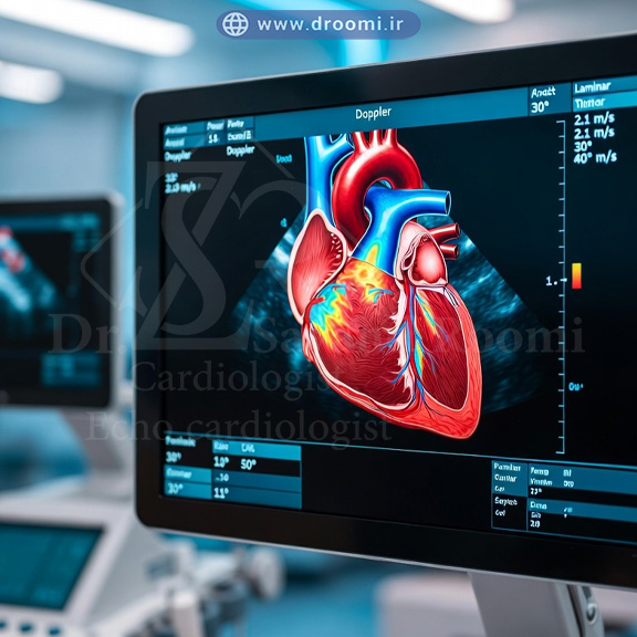 بنر پزشکی مقاله تشخیص بیماری‌های دریچه قلب با اکو داپلر رنگی و نمایش جریان خون رنگی