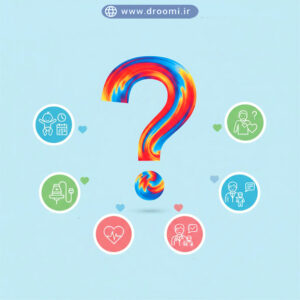 طراحی گرافیکی بخش سؤالات متداول اکو قلب کودکان با المان‌های داپلر رنگی